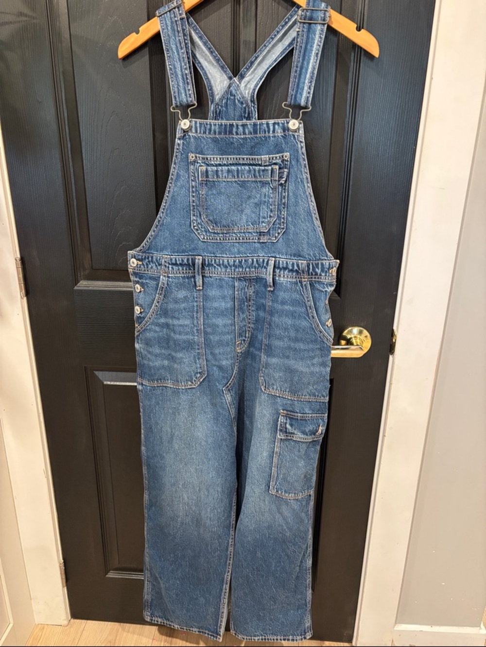 American Eagle 90’s denim maxi overalls